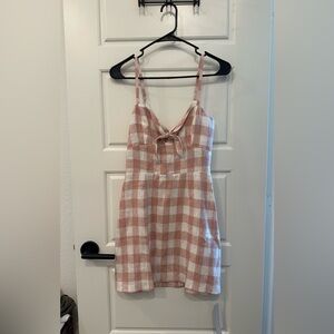 Women's Pink Checkered Sundress